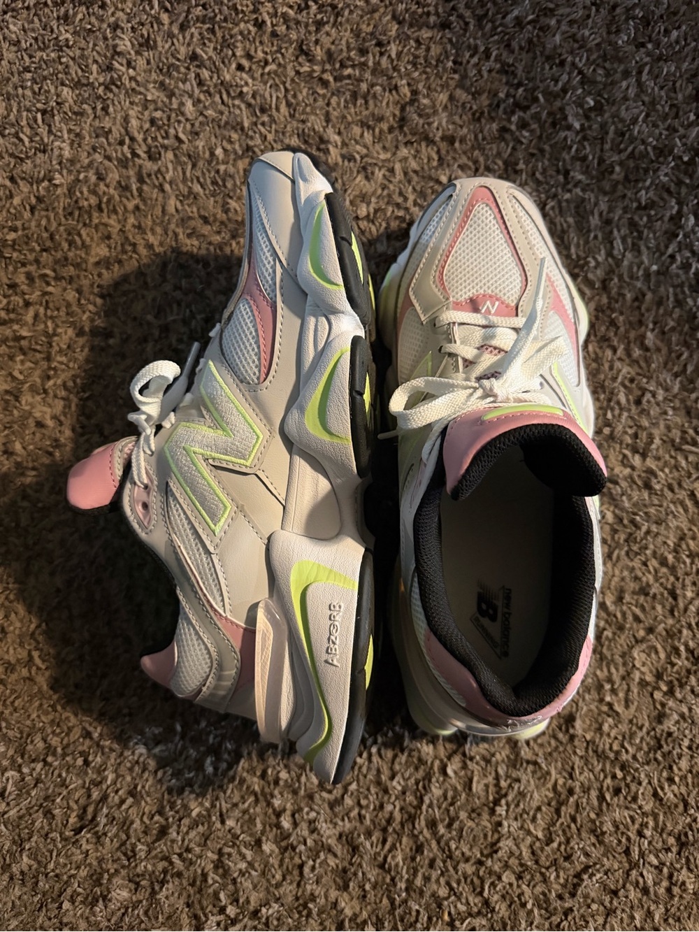 New Balance White Pink Athletic Sneakers - Picture 2 of 5
